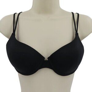 VTG Victoria's Secret 34B Bra Women Solid Black Underwire Lined 2003 Collection
